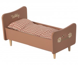 Деревянная кровать для мамы Мишки Тедди, розовая Maileg 